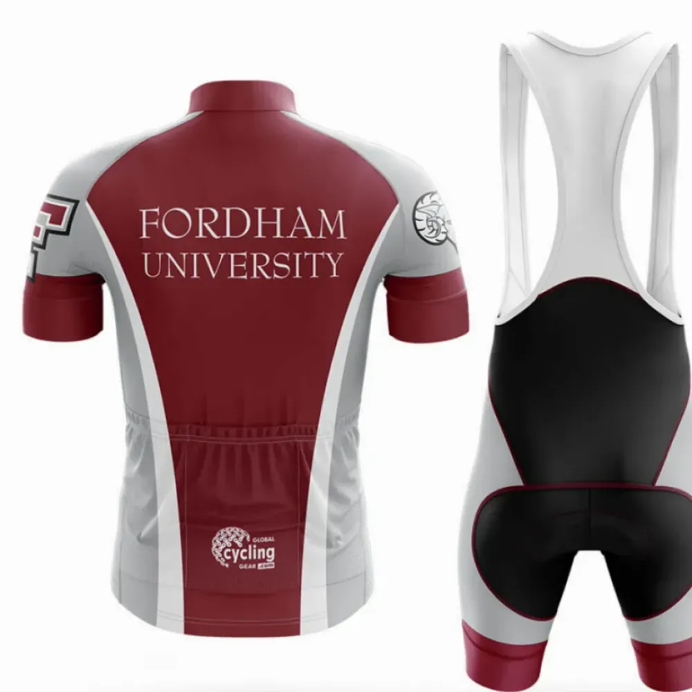Fordham University Long Sleeve Cycling Jersey Maroon/White/Grey