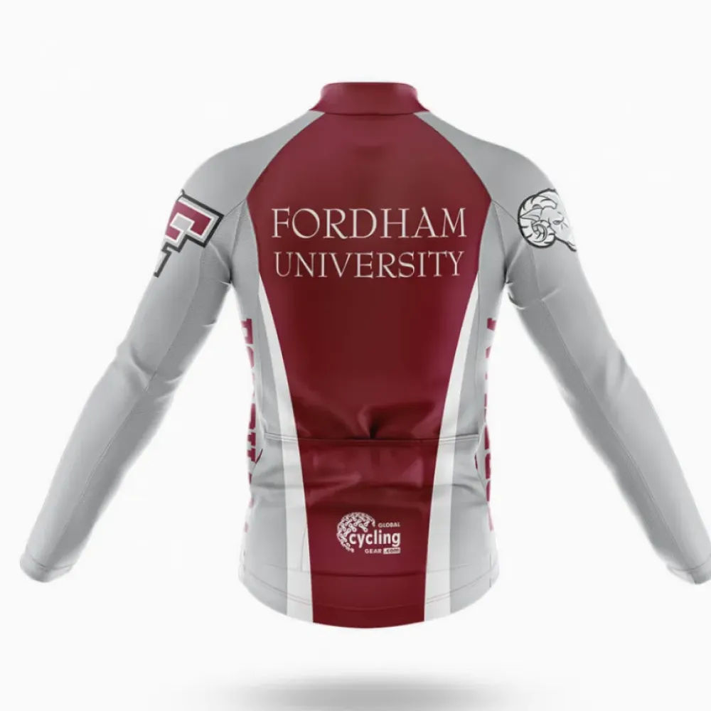 Fordham University Long Sleeve Cycling Jersey Maroon/White/Grey