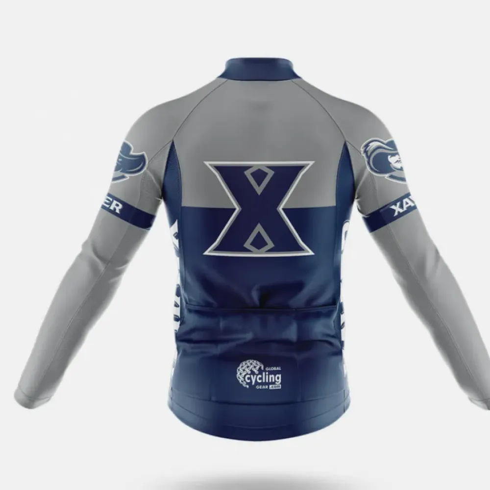 Xavier University Long Sleeve Cycling Jersey Modern Navy/Grey/White