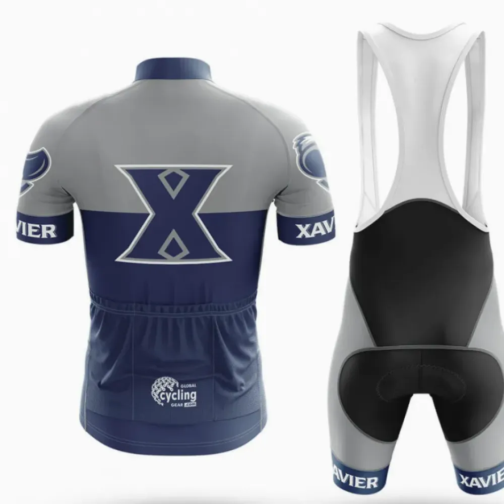 Xavier University Long Sleeve Cycling Jersey Modern Navy/Grey/White