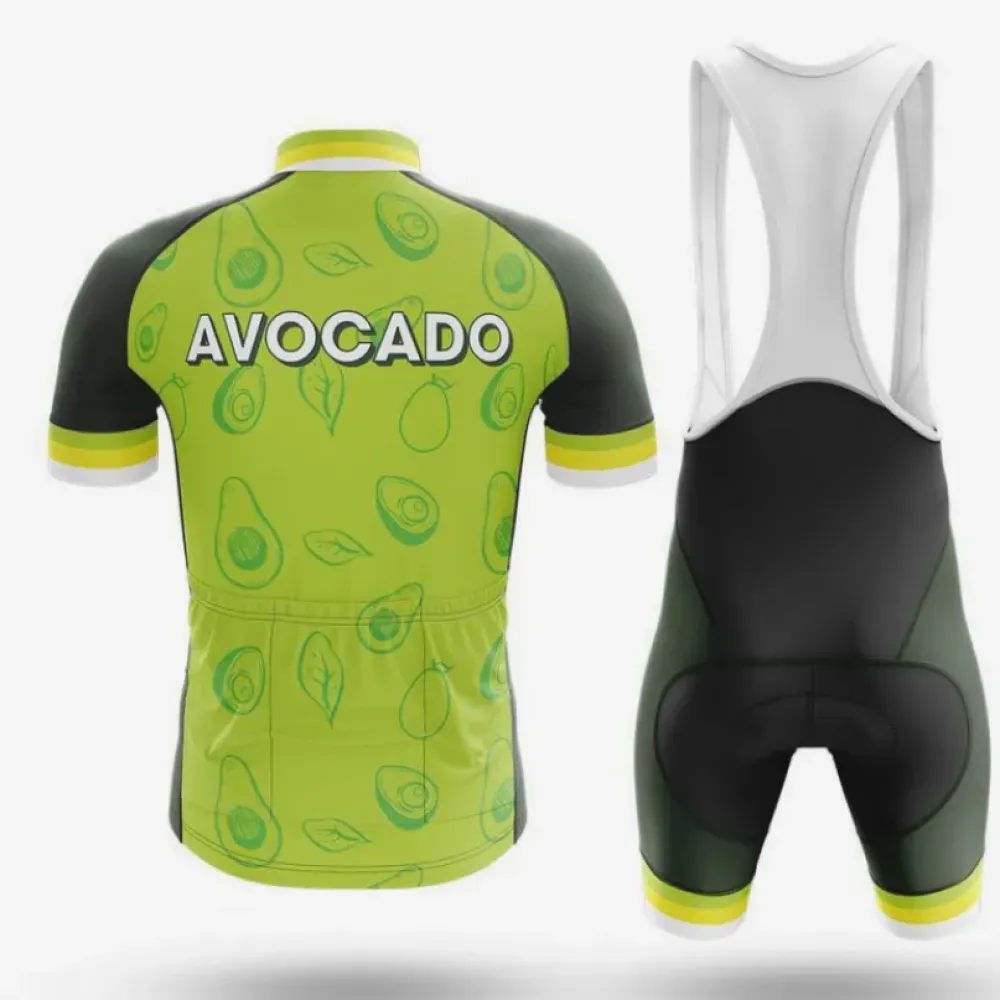 Avocado Men's Cycling Kit Long Sleeve Jersey Lime/Green/Black