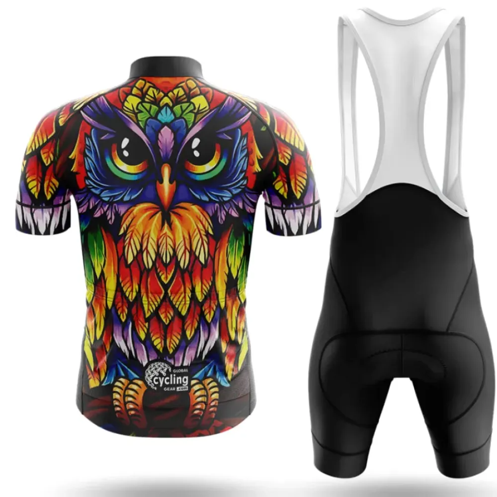 Rainbow Owl Cycling Jersey Colorful Yellow/Red/Purple