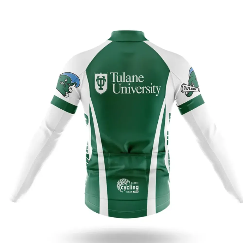 Tulane University Cycling Bibs Comfortable White/Green/Black