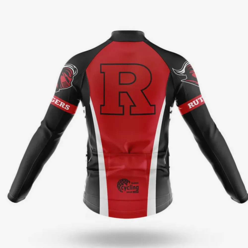 Rutgers University Long Sleeve Cycling Jersey Red/Black/White
