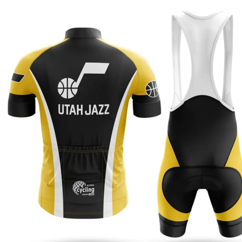 Utah Jazz Cycling Jersey Black/Yellow/White