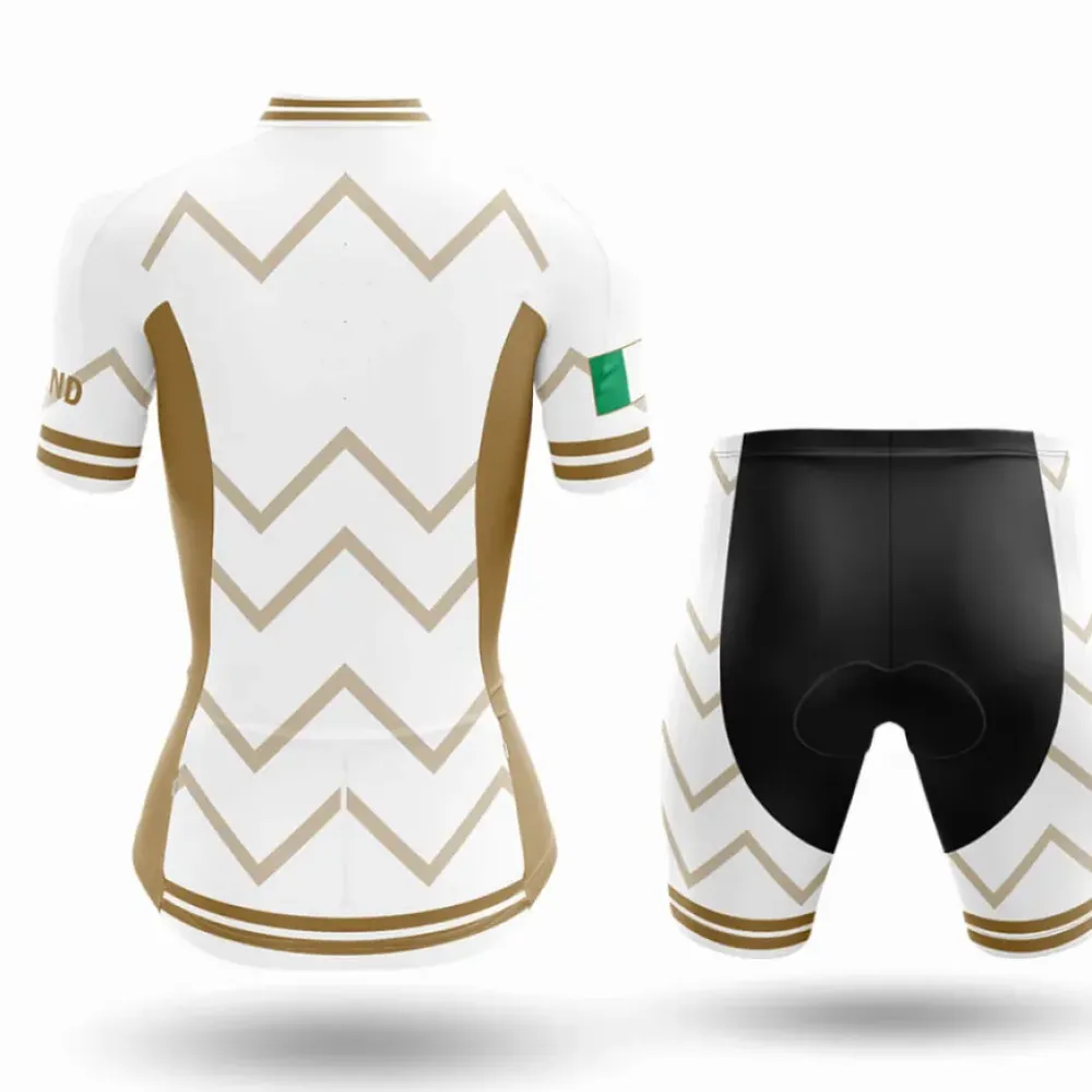 Ireland Women Cycling Shorts White/Gold/Irish Flag