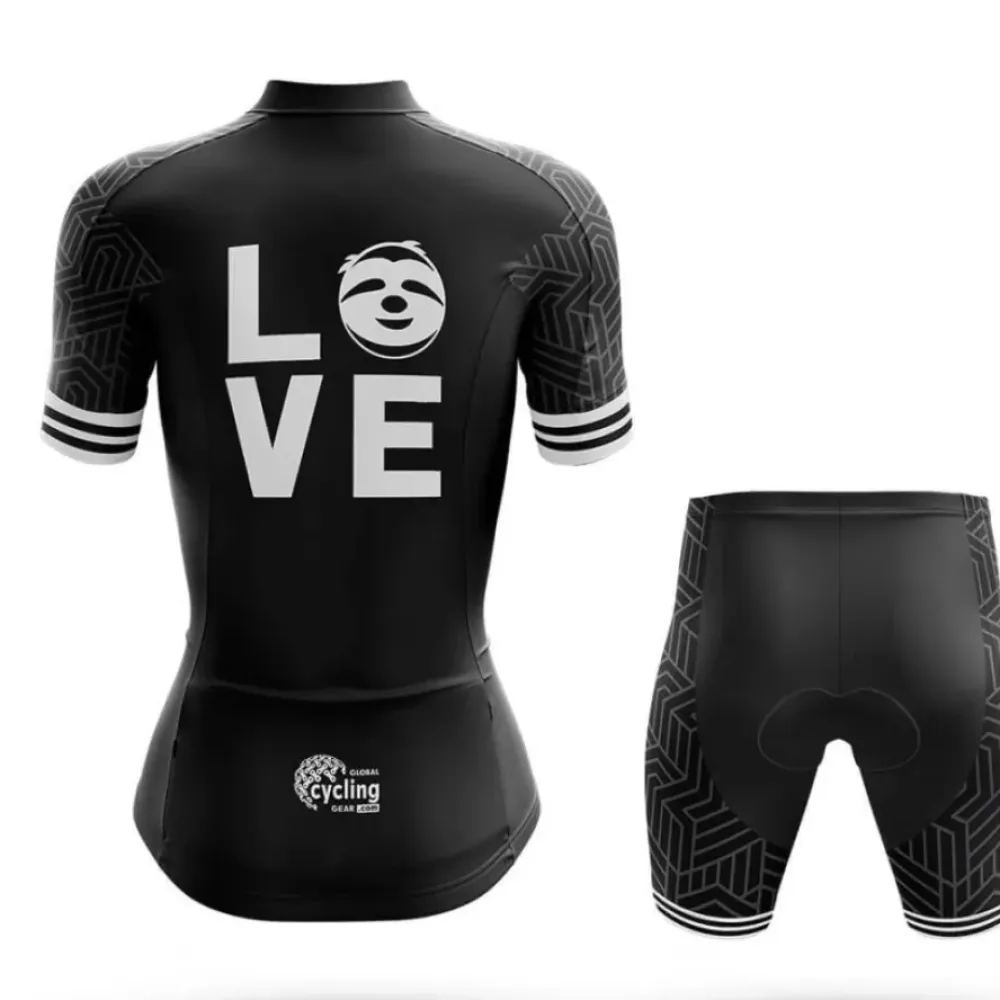 Love Sloth Women's Cycling Kit Black/White/Grey