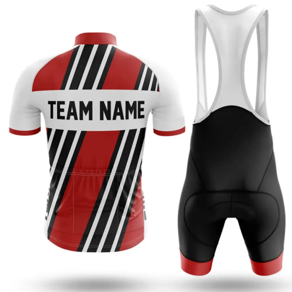 M5 Custom Team Name Cycling Bibs Red/White/Black