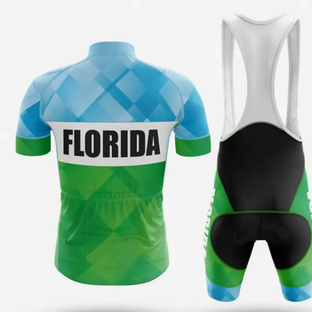 Florida S3 Cycling Kit Full Set Green/Blue/White