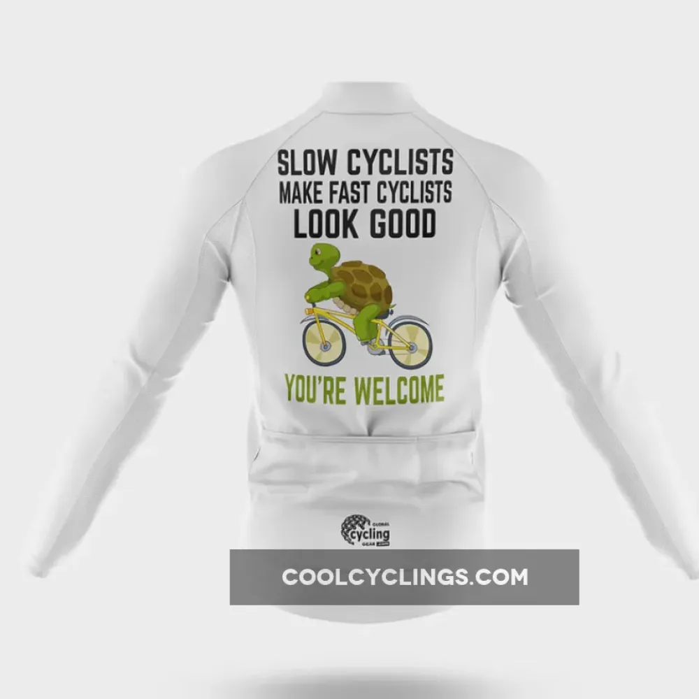 Slow Cyclist Cycling Jersey Funny Design White/Green/Lime