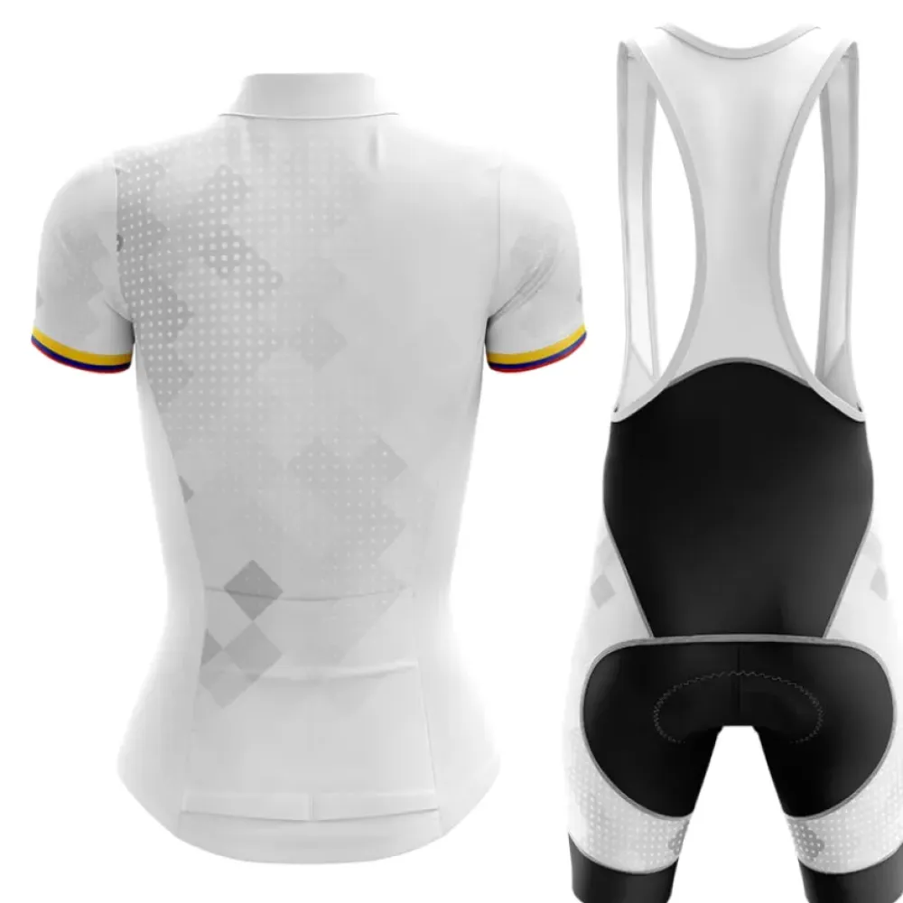 Colombia Women Cycling Bibs White/Black/Yellow