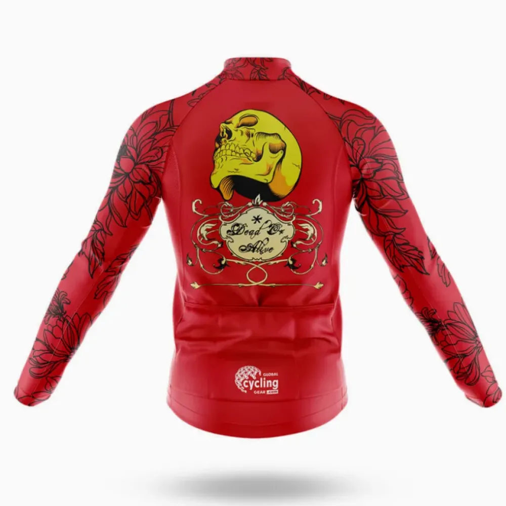 Dead or Alive Skull Cycling Jersey Red/Gold/Black
