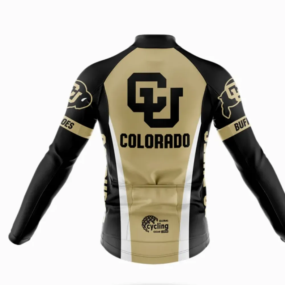 Colorado Buffaloes Cycling Jersey Long Sleeve Gold/Black/White
