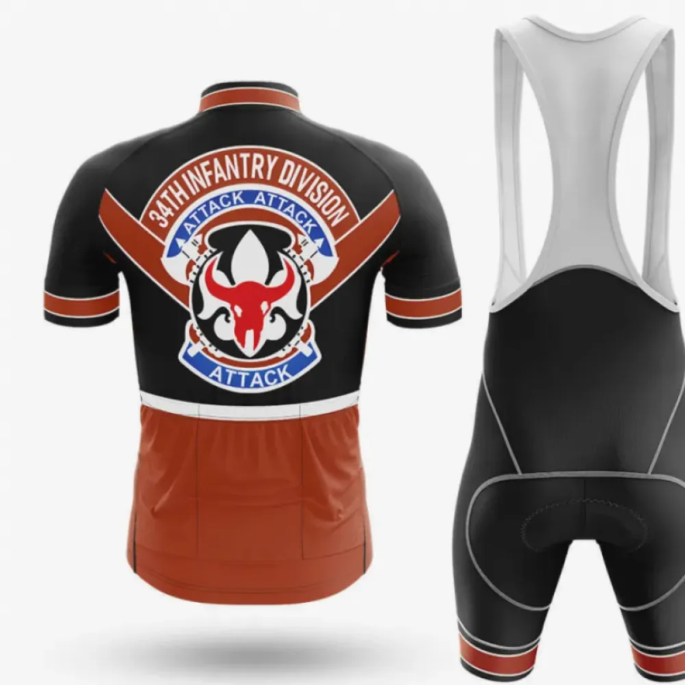 34th Infantry Division Cycling Jersey Attack Black/Red/White