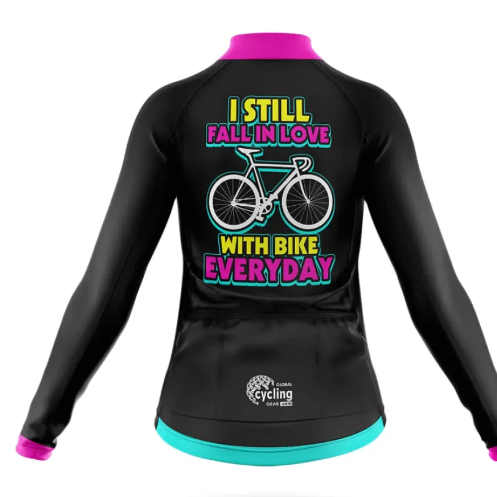 Fall In Love Women's Cycling Kit Full Set Pink/Black/Cyan
