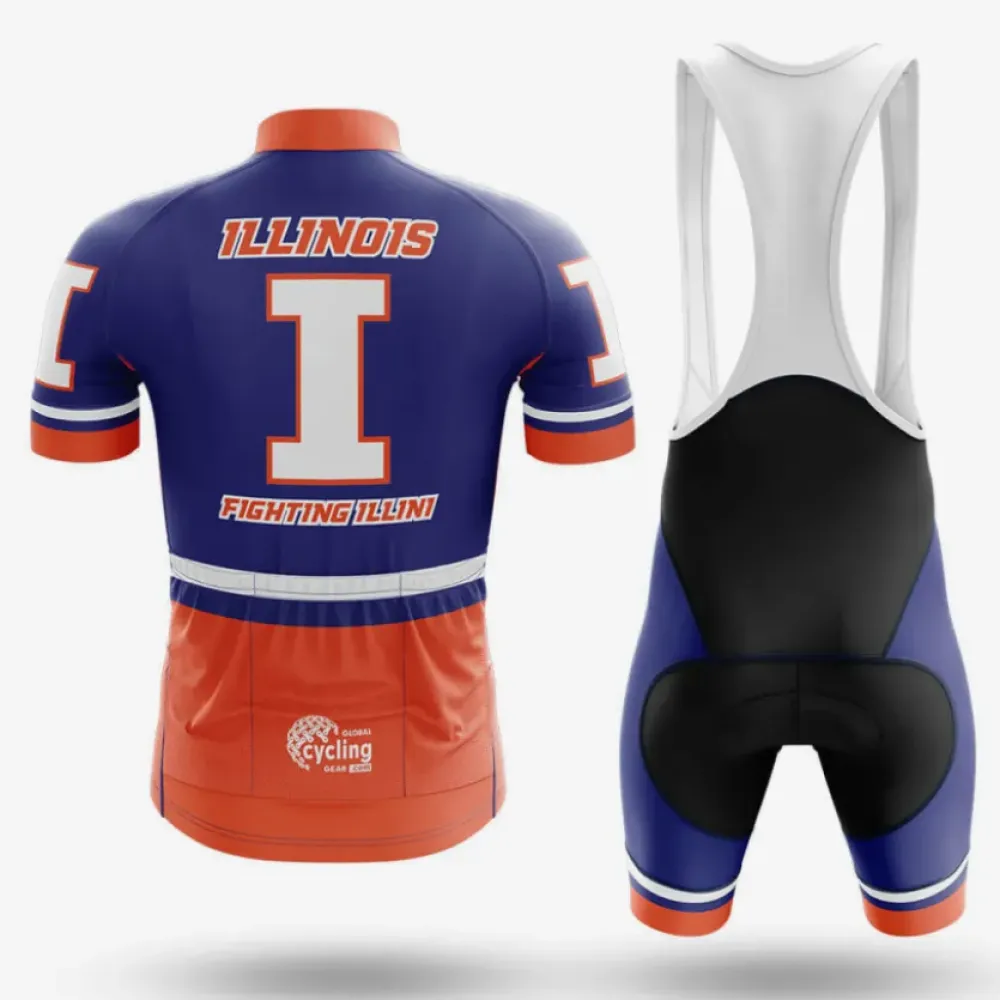 Illini Cycling Bibs Breathable Blue/White/Orange