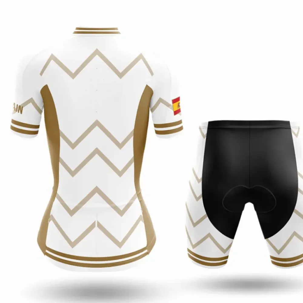 Spain Women V17 Cycling Kit White/Gold/Red