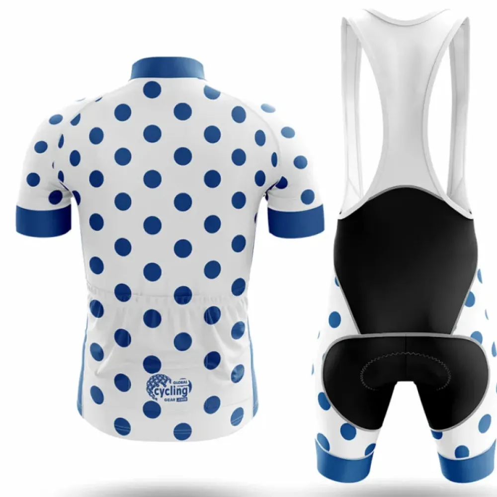 Cycling Jersey Polka Dot Blue/White/Black