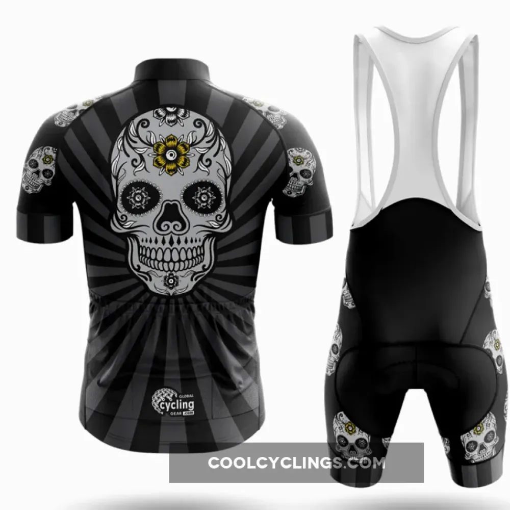 Cycling Jersey Skull Design Black/Grey/Yellow