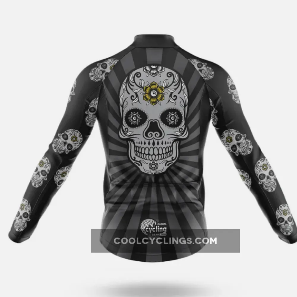 Cycling Jersey Skull Design Black/Grey/Yellow