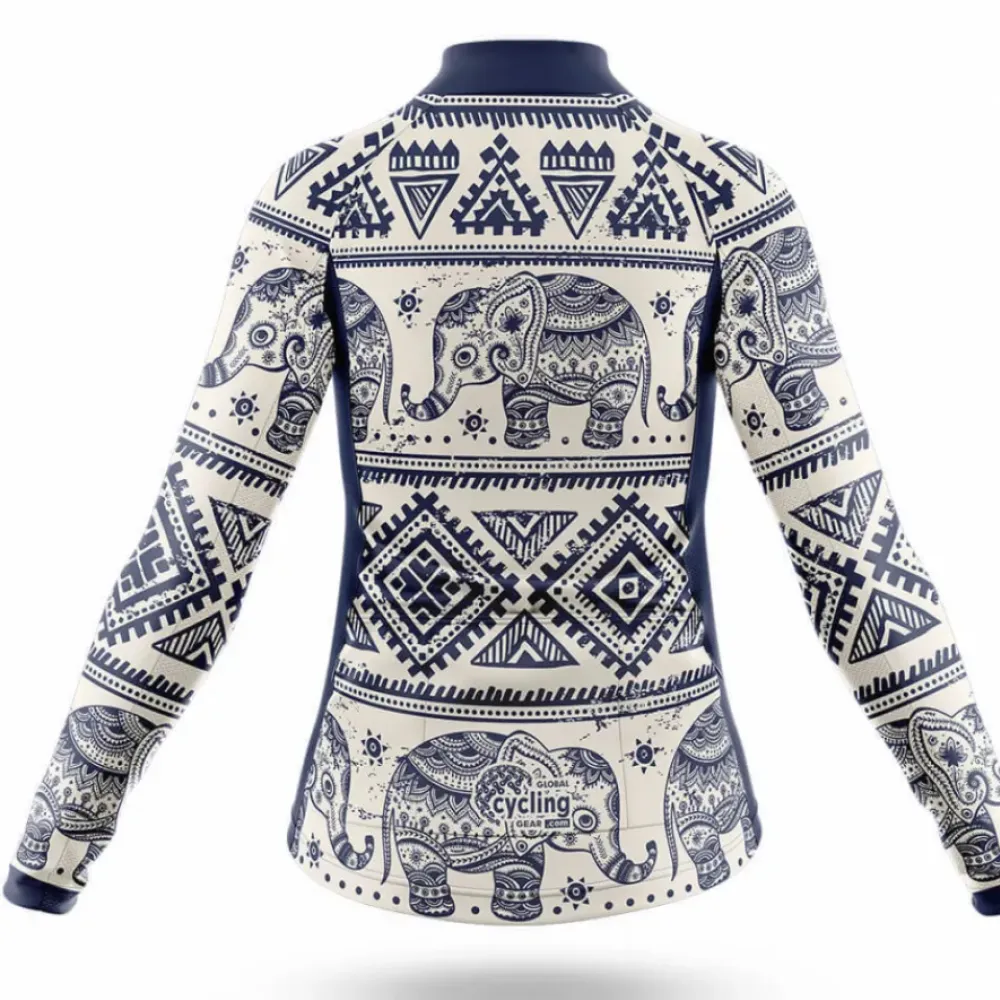 Elephant Lover Bike Shorts Navy/Beige/White