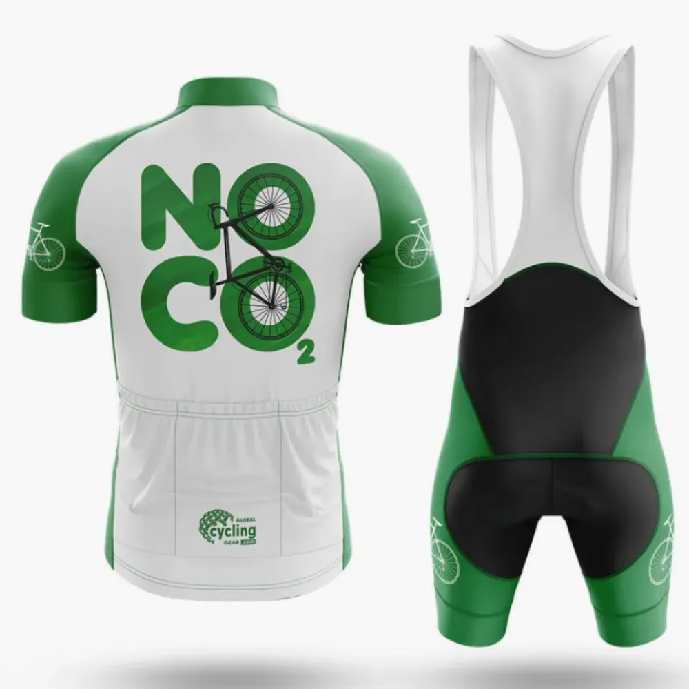 Cycling Bibs No CO2 Green/Black/White