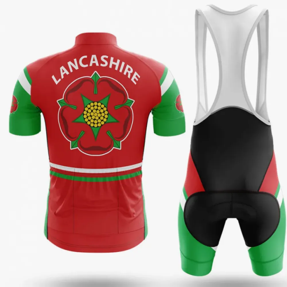 Lancashire Men's Cycling Jersey Floral Red/Green/White