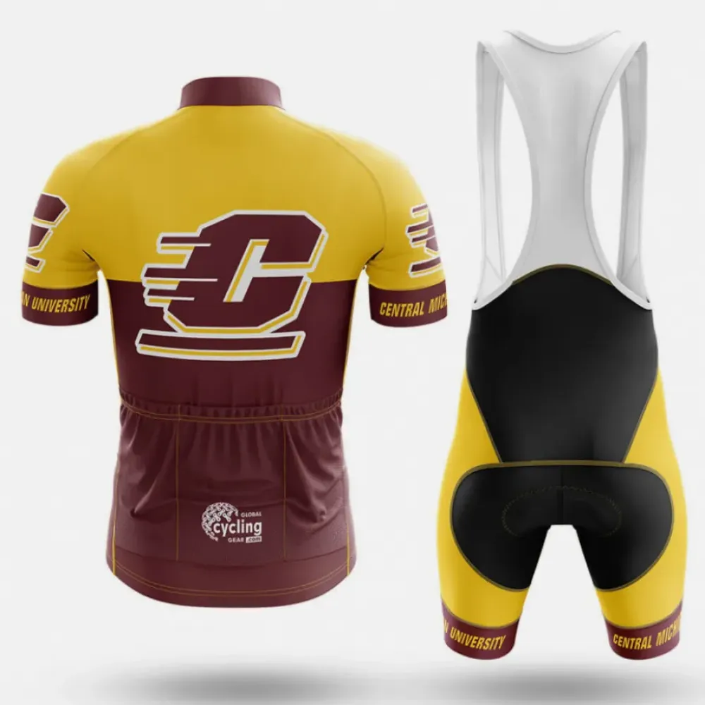 Central Michigan University Cycling Jersey Unique Design Yellow/Brown/Gold