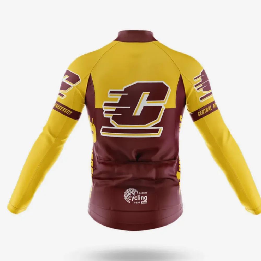 Central Michigan University Cycling Jersey Unique Design Yellow/Brown/Gold