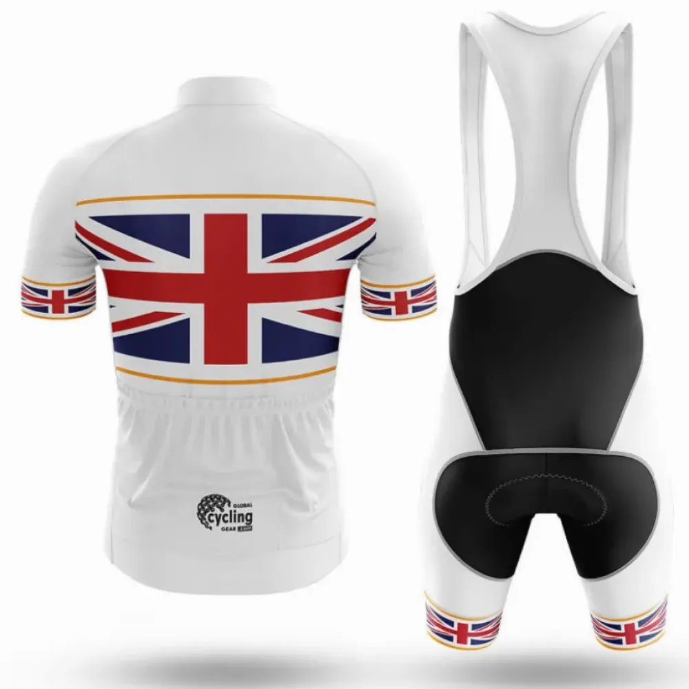 Great Britain Flag Long Sleeve Cycling Jersey White/Red/Blue