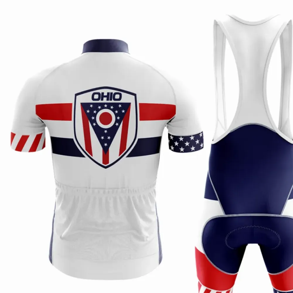 Ohio V5 Cycling Kit Full Set White/Red/Navy