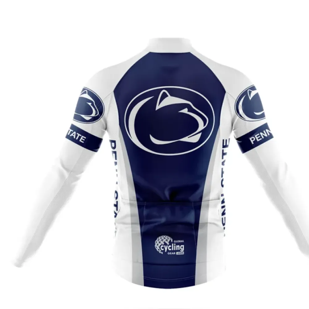 Pennsylvania State University Long Sleeve Cycling Jersey Navy/White/Blue