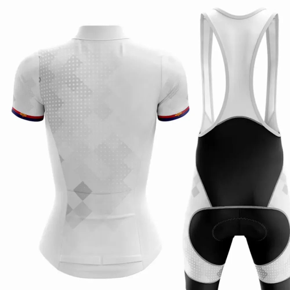 Arizona Women Cycling Kit Jersey   Bib Shorts White/Black/Grey