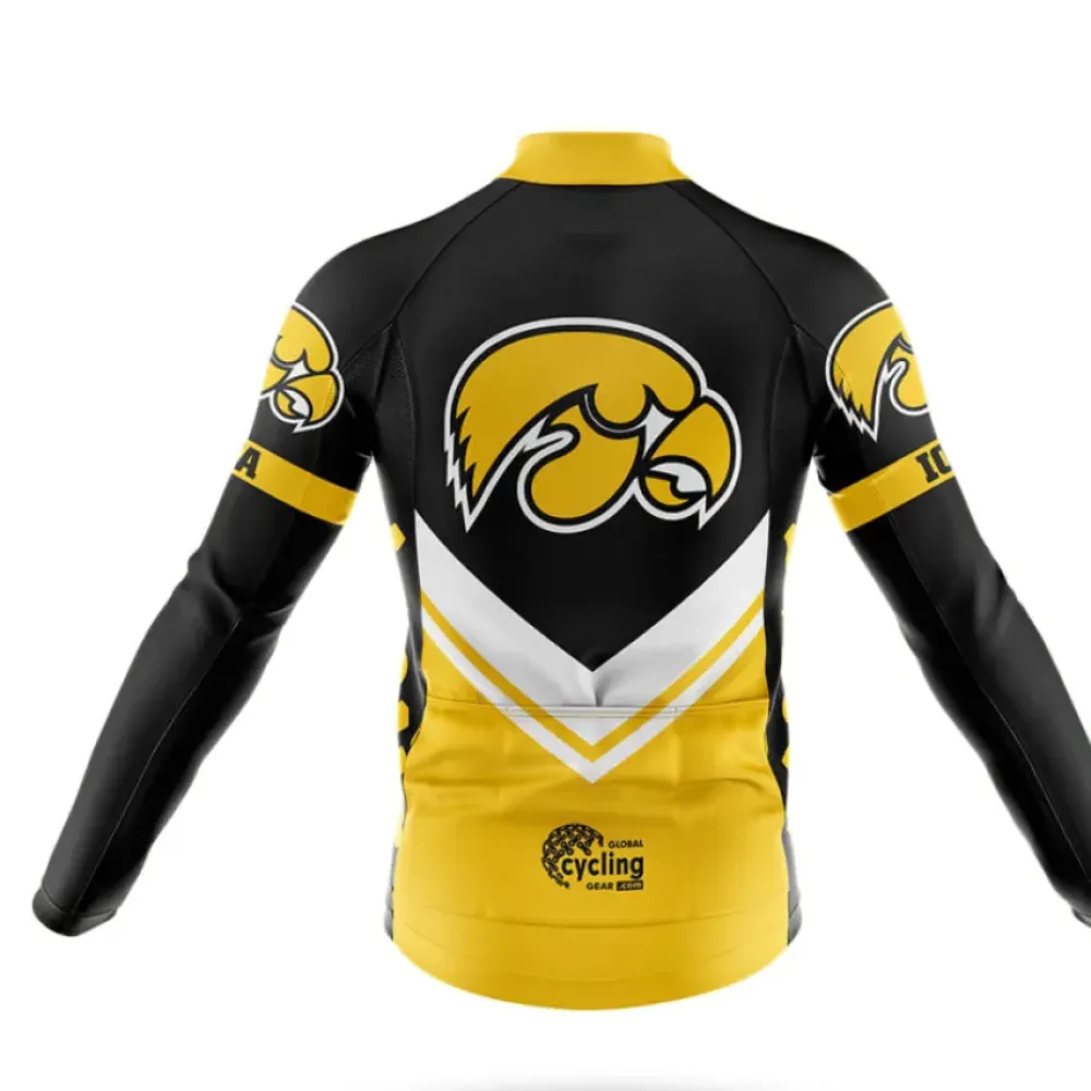 University of Iowa Cycling Bibs Ver.3 Comfortable Black/Yellow/White