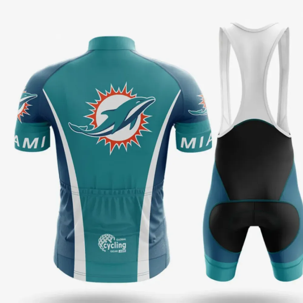 Miami Dolphins Cycling Jersey Teal/White/Dark Blue