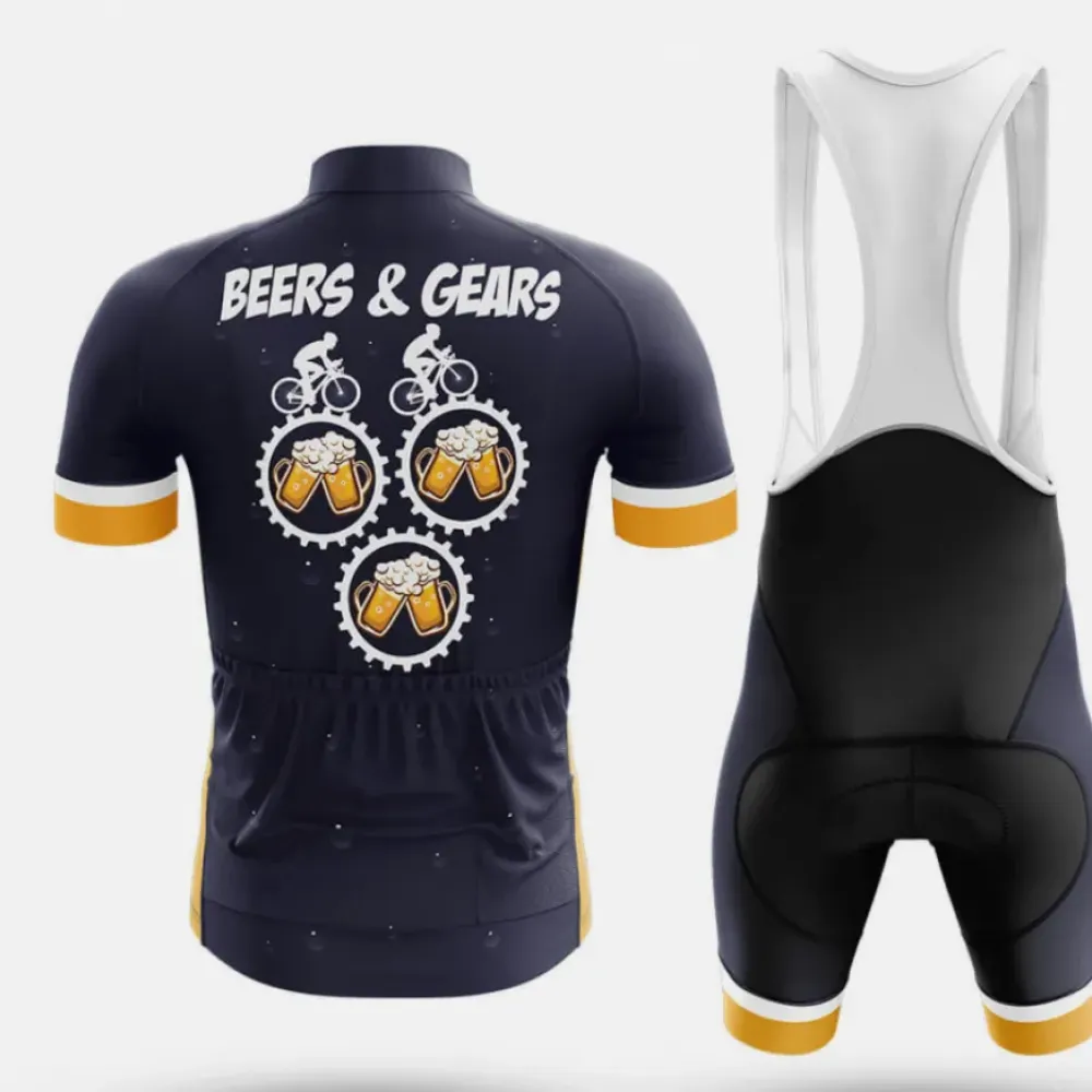 Beers & Gears Cycling Kit Full Set Navy/Gold/White