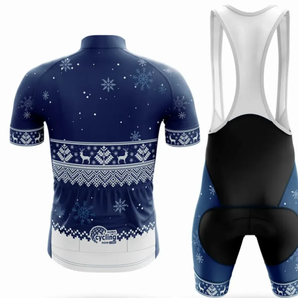 België Xmas Cycling Jersey Navy/White/Grey