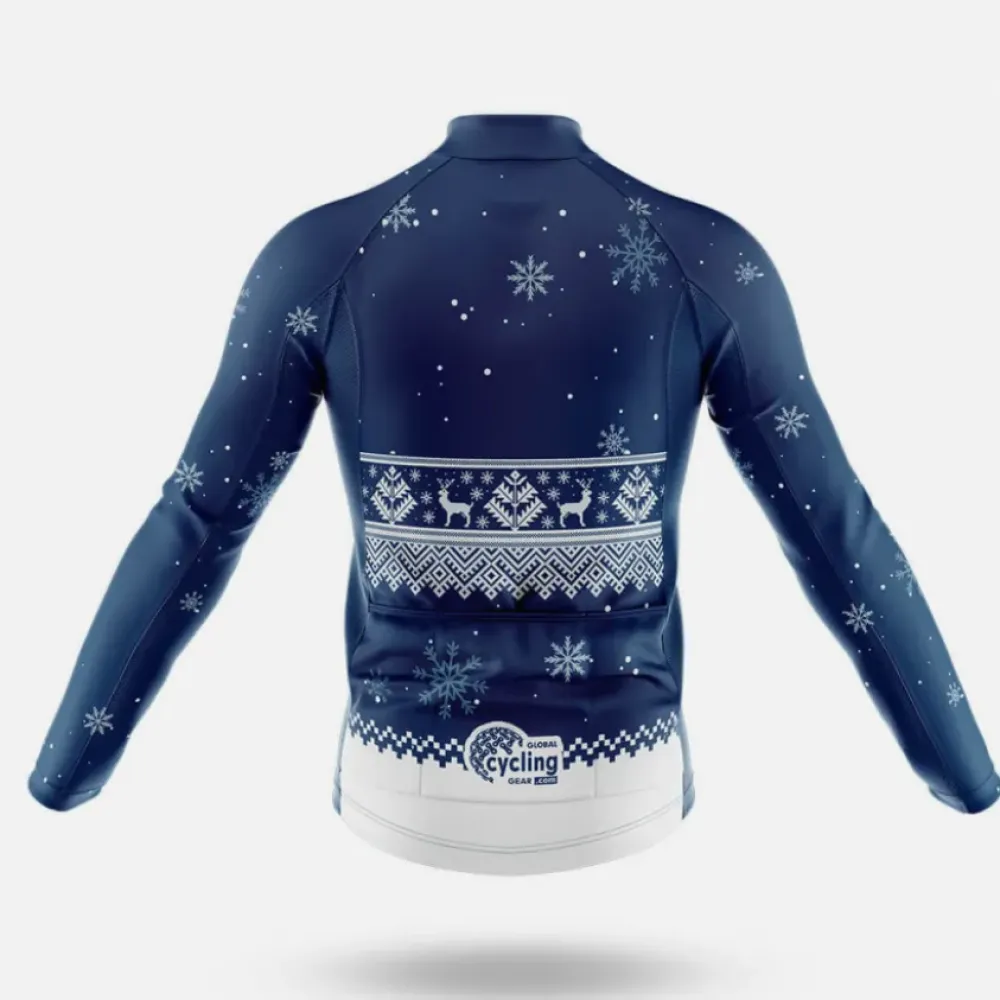 België Xmas Cycling Jersey Navy/White/Grey