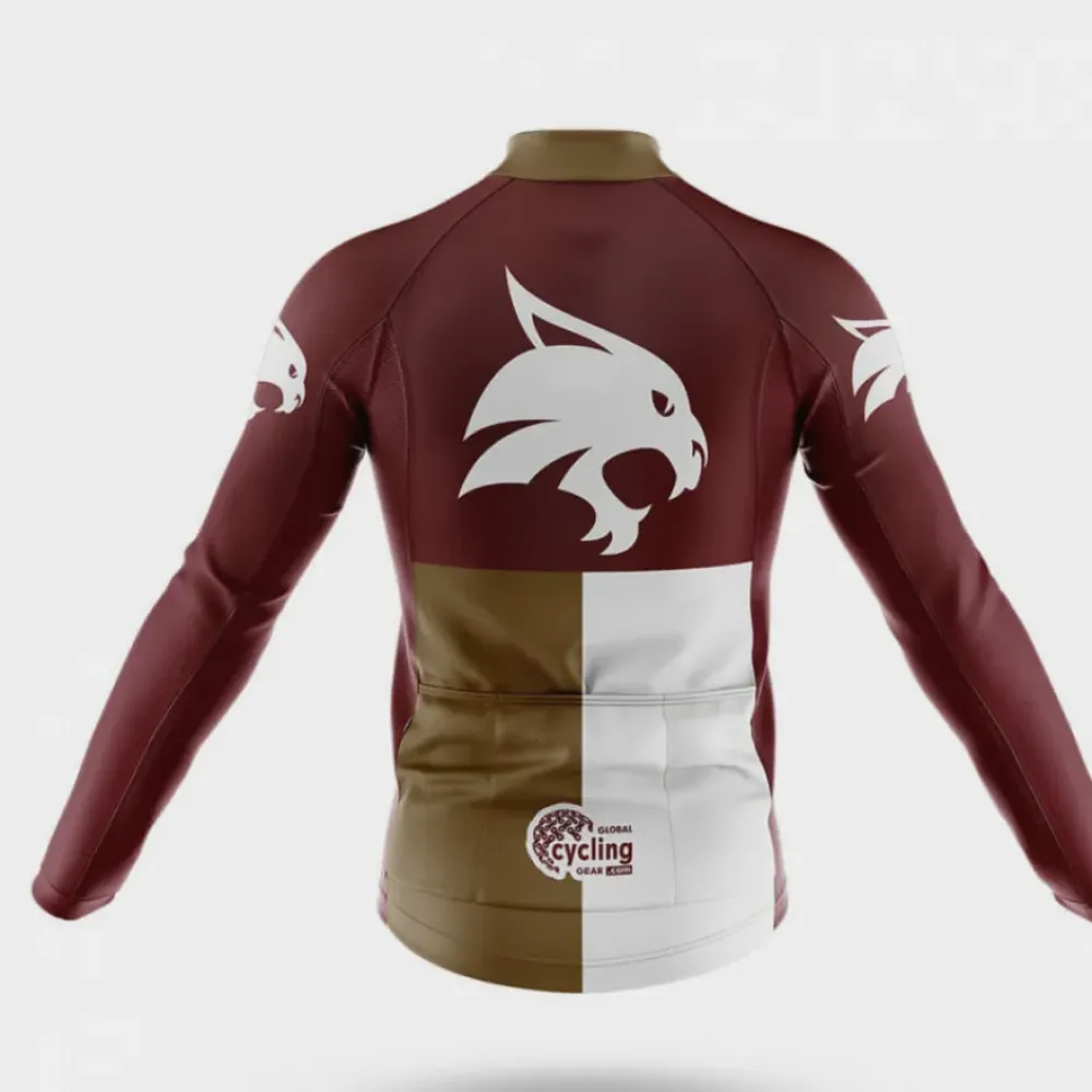 Texas State University TX Cycling Jersey Wildcat Maroon/Gold/White