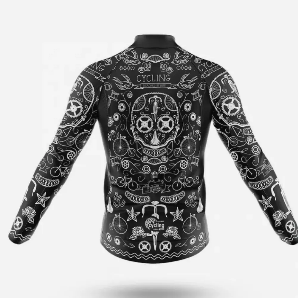 Cycling Jersey Unique Tattoo Black/White/Grey