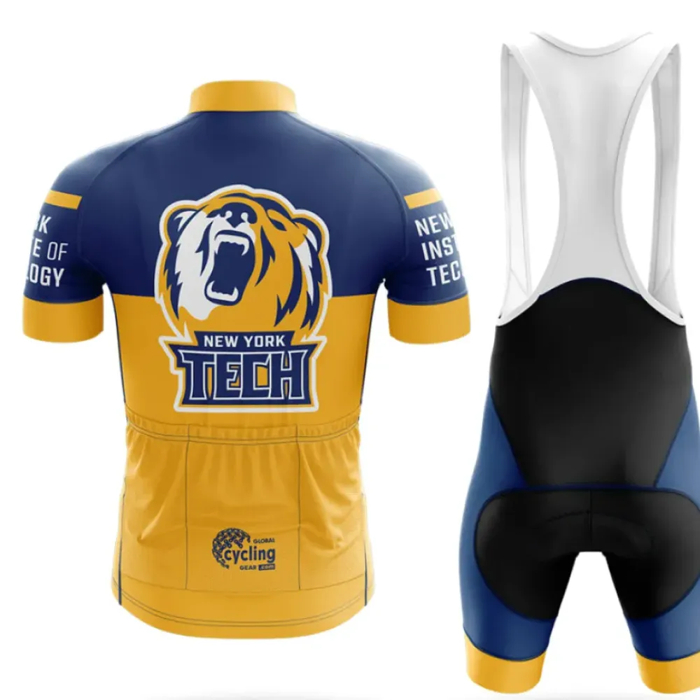 New York Institute of Technology Cycling Jersey Ver.2 Bear Logo Navy/Yellow/Blue