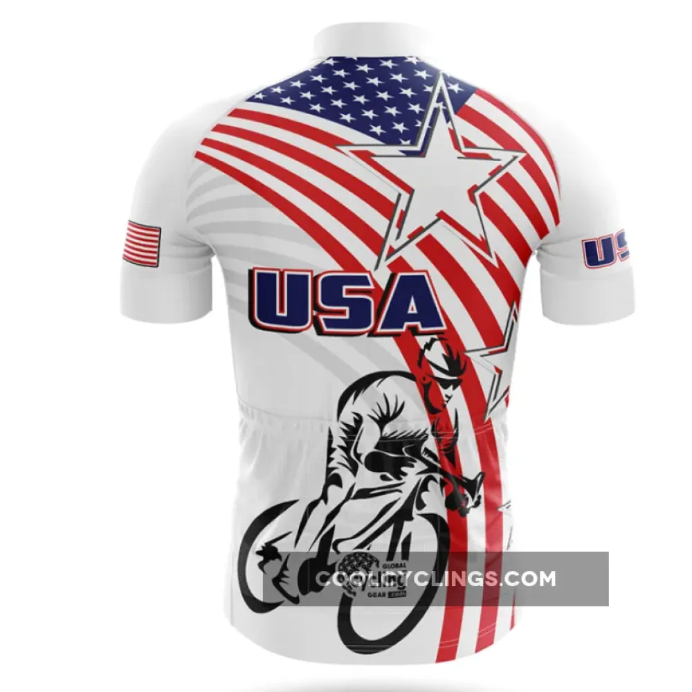 USA Cycling Jersey American Flag White/Red/Blue