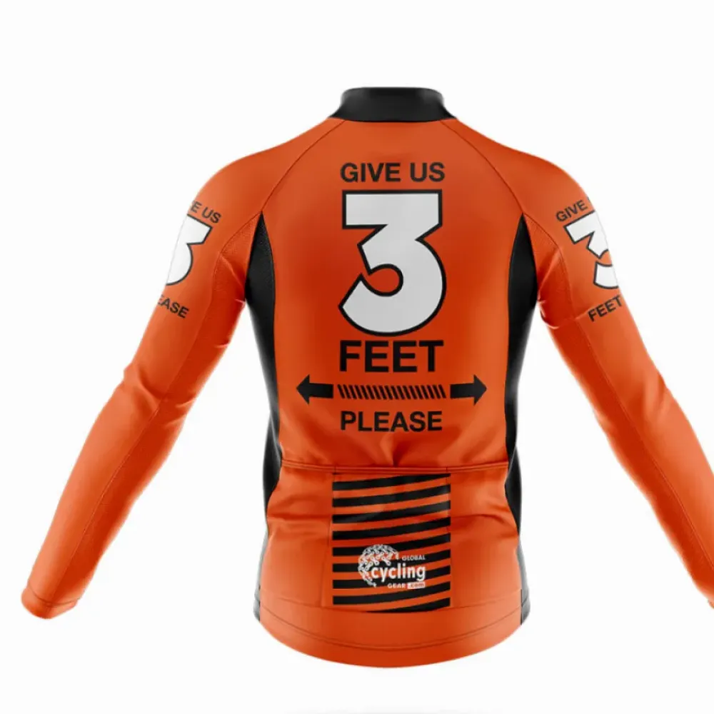 Cycling Bibs 3 Feet Please Orange/Black/White