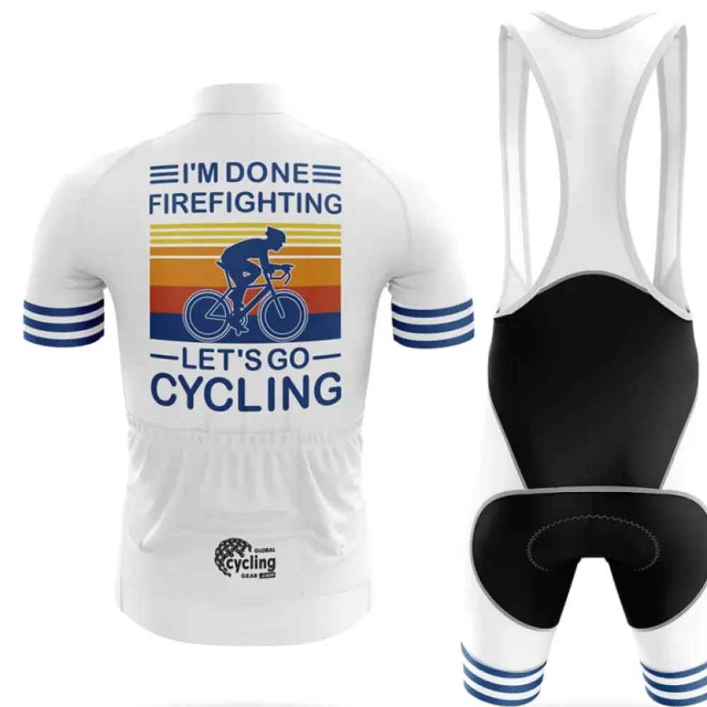 Cycling Bibs Breathable White/Black/Blue