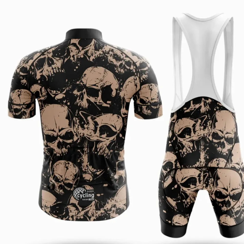 Cycling Kit Retro Skull Black/Beige/Brown