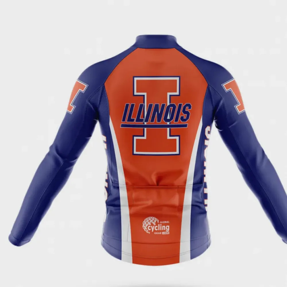 University of Illinois Urbana-Champaign Cycling Bibs Comfortable Blue/Orange/White