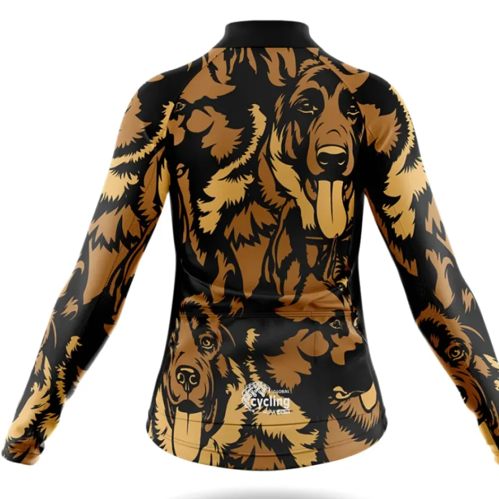 German Shepherd Women's Cycling Kit Short Sleeve Jersey Brown/Black/Gold