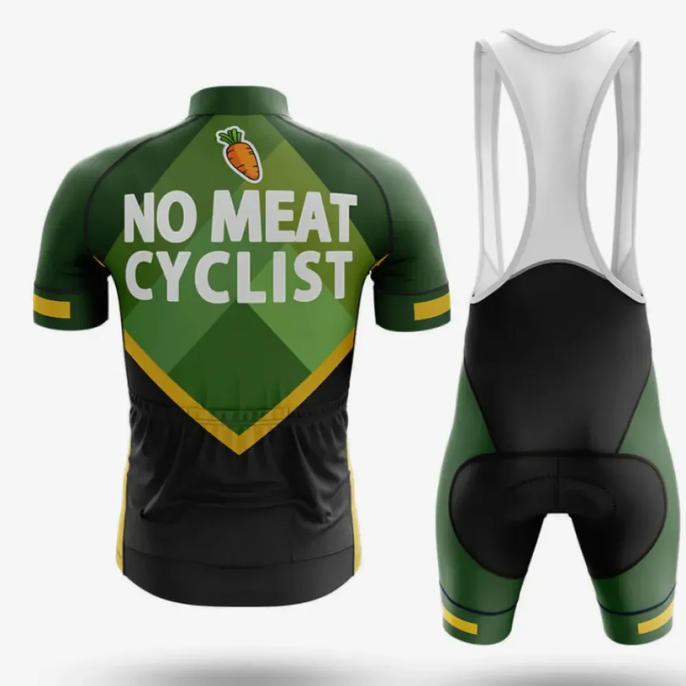 No Meat Cyclist Bibs Comfortable Green/Yellow/White