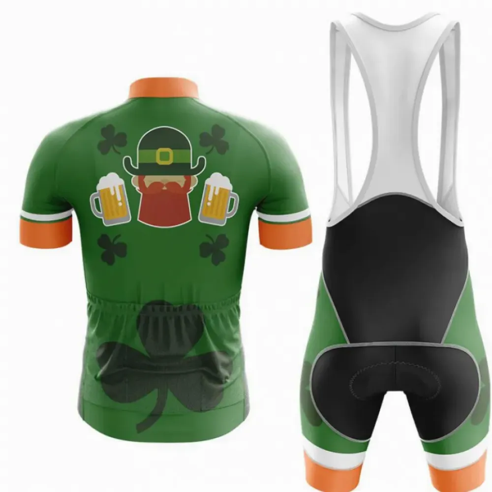 Happy St. Patrick's Day Cycling Kit Full Set Irish Pride Green/Orange/Black
