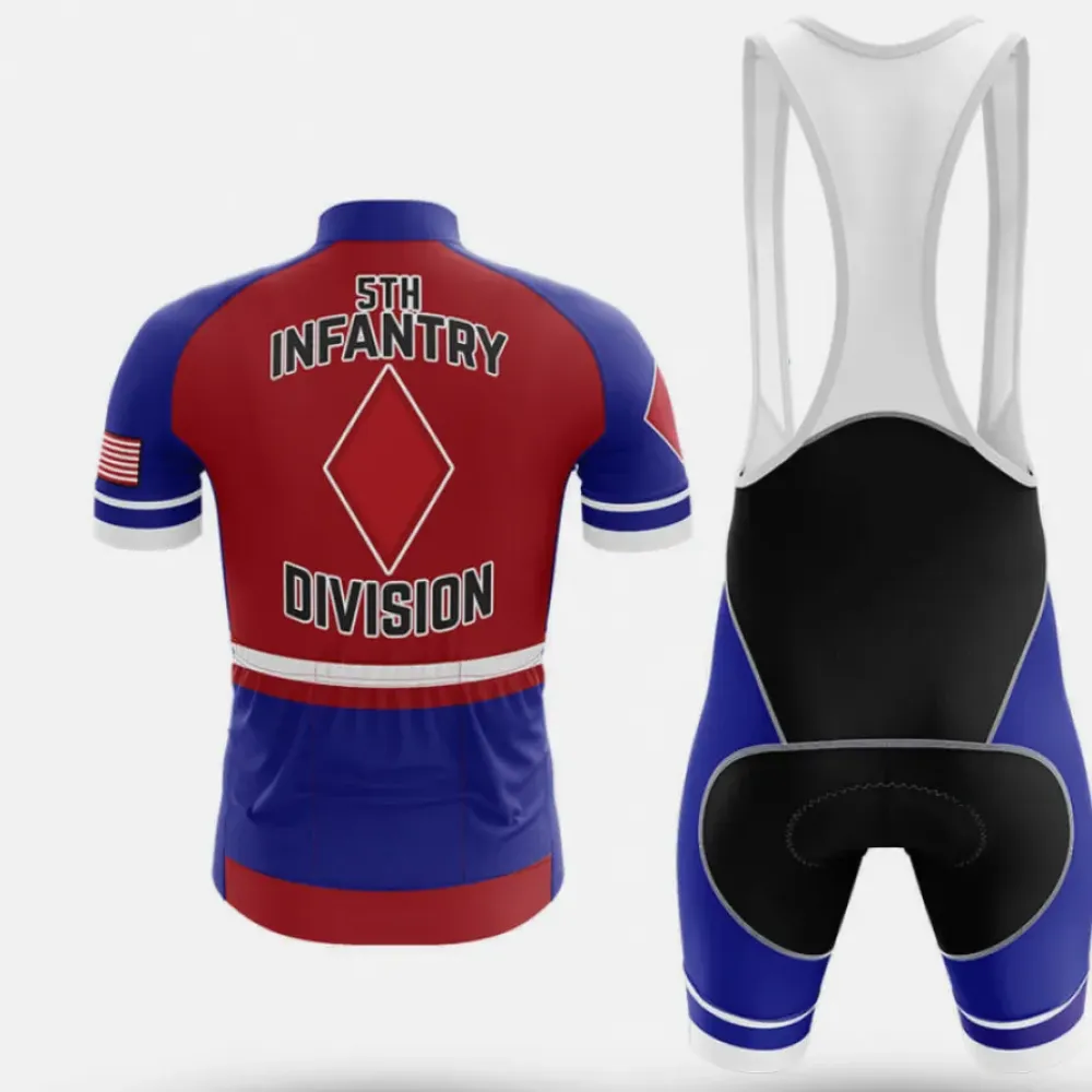 5th Infantry Division Cycling Kit Full Set Blue/Red/White